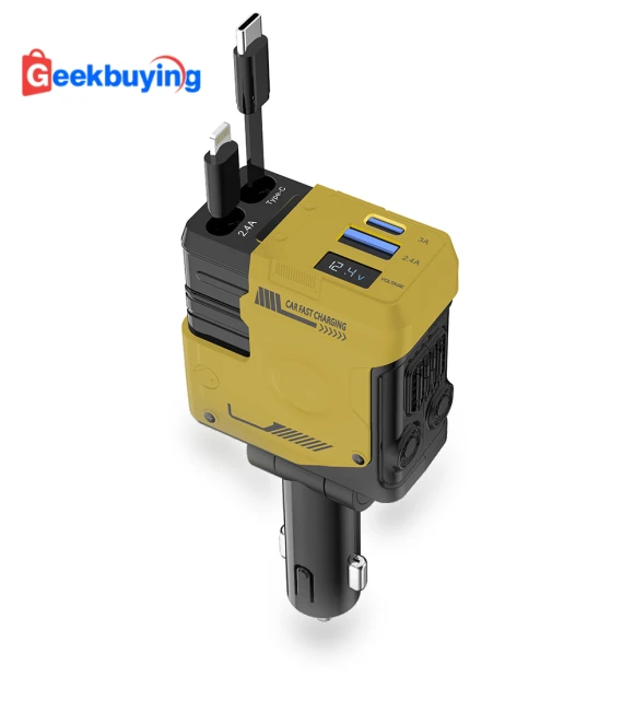 4 in 1 Car Phone Charger with Retractable Cable — Cables, A1