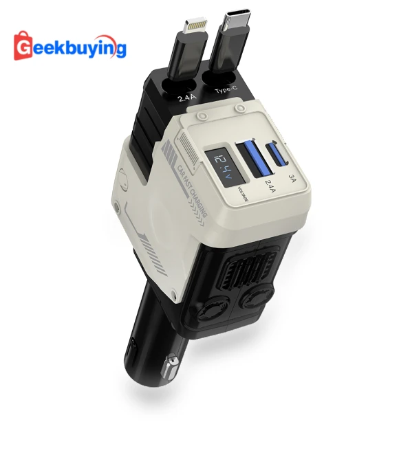 4 in 1 Car Phone Charger with Retractable Cable — Cables, A1