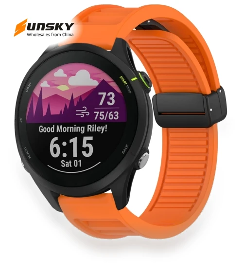 Foldable Magnetic Buckle Silicone Watch Band — Watch Accessories, Garmin