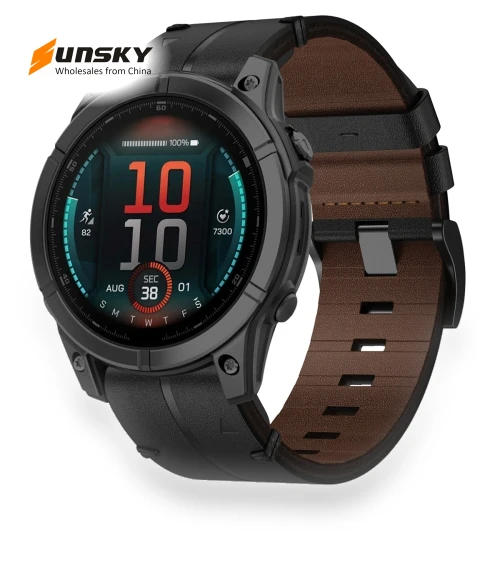 Leather Textured Watch Band — Watch Accessories, Garmin