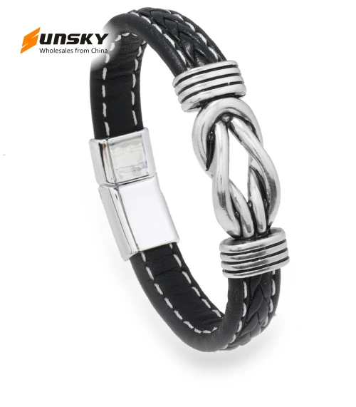 Magnetic Clasp Leather Bracelet — Wrist Adornments