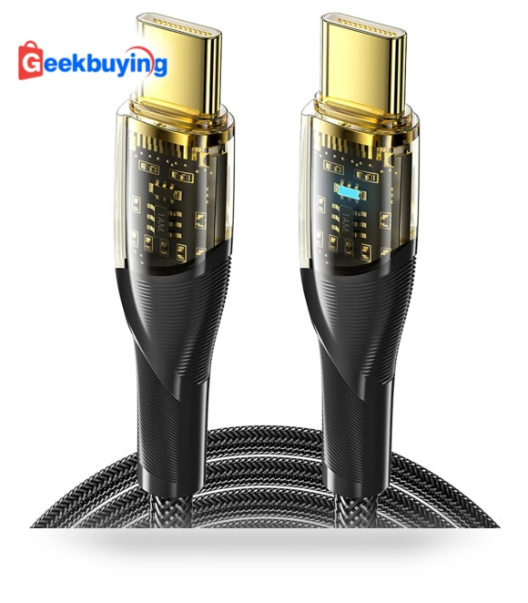 PD 100W 5A Type C to Type C Charging Cable with LED Light — Cables, ESSAGER