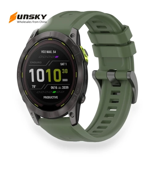 Pure Color Steel Buckle Silicone Watch Band — Watch Accessories, Garmin