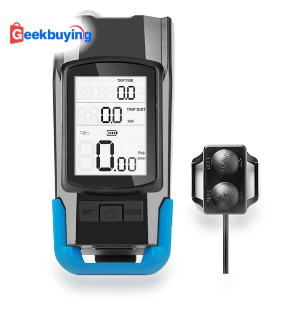 3-in-1 Bicycle Speedometer Wireless USB Rechargeable Double T6 LED Bike Light Bike Computer with Alarm Horn — Bike Tech Gadgets, Other