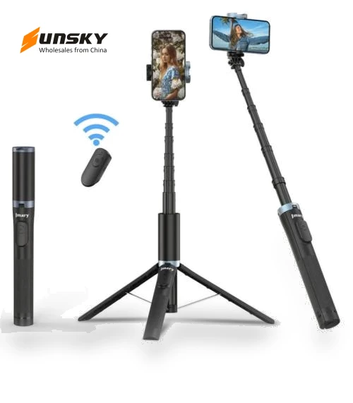 360 Degree Rotating Phone Clip Retractable Selfie Stick Tripod — Selfie Sticks, Jmary
