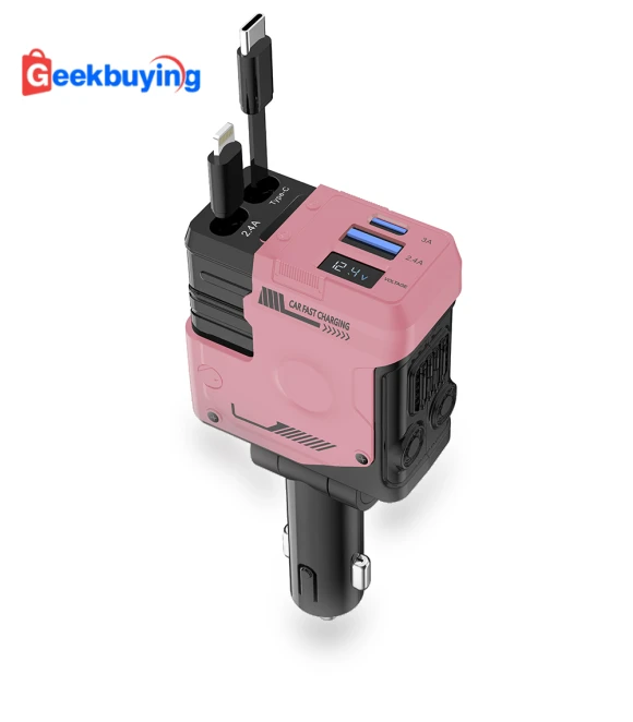 4 in 1 Car Phone Charger with Retractable Cable — Vehicle Power Solutions, A1