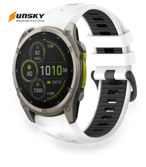 Dual Color Quick Release Silicone Watch Band — Fitness Bands, Garmin