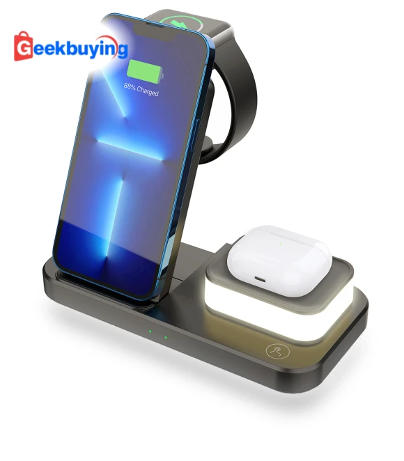 Foldable 3-in1 Wireless Charger with Adjustable Night Light — Chargers, Other