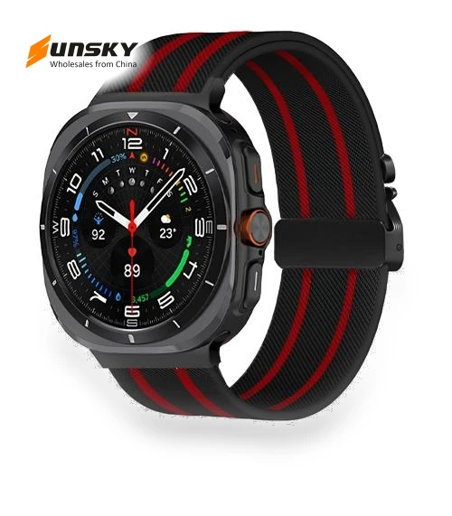 Parachute Buckle Stripe Nylon Elastic Braided Watch Band — Watch Straps & Bands, Samsung