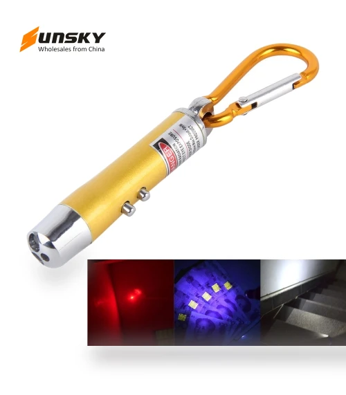 Portable Colorful Metal Shell Mini LED Flashlight Torch Light Laser Light Keychain — Flashlights