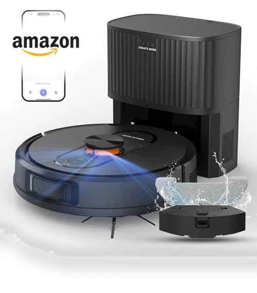 Robot Vacuum and Mop with Self-Emptying — Smart Cleaning Robots, eitton