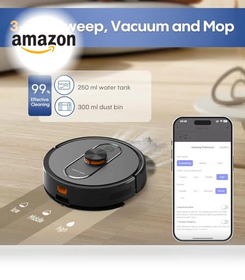 Robot Vacuum and Mop with Self-Emptying — Smart Cleaning Robots, eitton