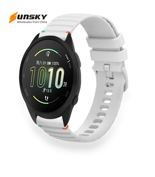 Wavy Dotted Stitched Silicone Watch Band — Bands, Garmin