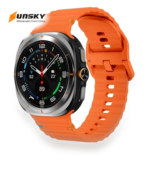 Wavy Grain Stitched Silicone Watch Band — Bands, Samsung