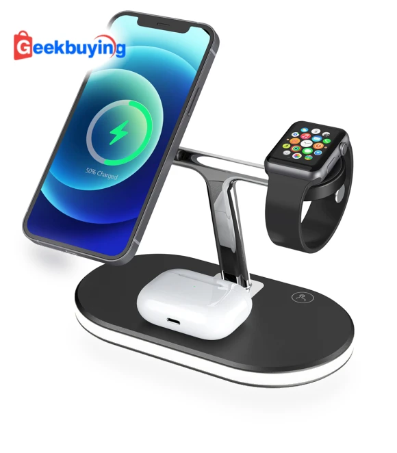 3-in-1 15W Magnetic Wireless Charger with Night Light — Chargers, Other
