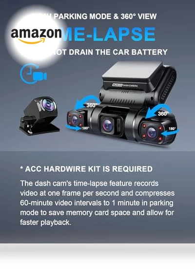 360 Degree View 4 Channel Dash Cam — Car Accessories & Gadgets, PRUVEEO