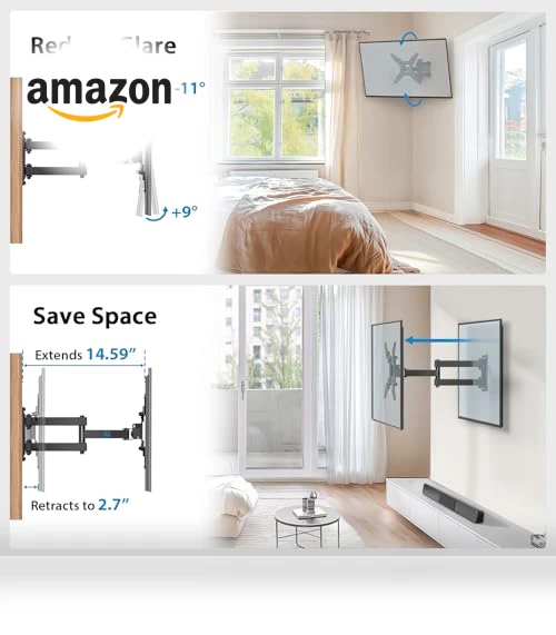 Full Motion TV Monitor Wall Mount Bracket — Display Mounts, Pipishell