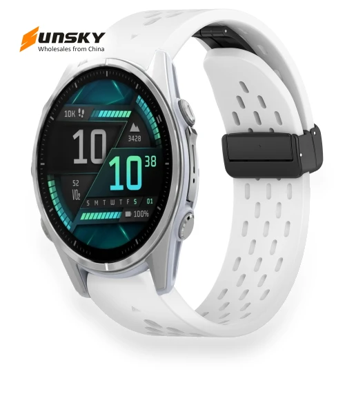 Hole Folding Buckle Silicone Watch Band — Fitness Bands, Garmin