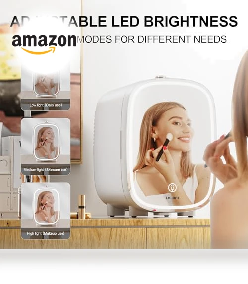 Skincare Fridge with LED Light Mirror — Mini Fridges, LIGIANT