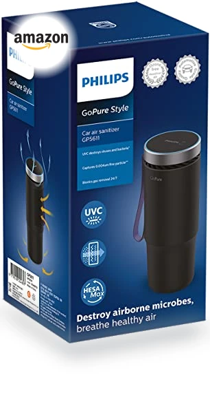 Small Portable HEPA Air Purifier with LED UVC Purification — Portable Air Purifiers, Philips Automotive Lighting