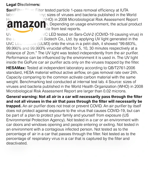 Small Portable HEPA Air Purifier with LED UVC Purification — Portable Air Purifiers, Philips Automotive Lighting