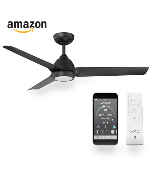 Smart Home Ceiling Fan with LED Light Kit — Ceiling Fan Wall Controls, WAC Lighting