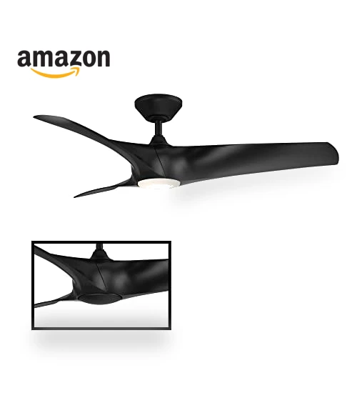 Smart Indoor and Outdoor 3-Blade Ceiling Fan with Adjustable LED Light Kit — Ceiling Fan Wall Controls, Modern Forms