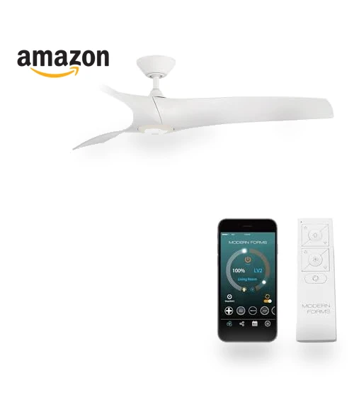 Smart Indoor and Outdoor Ceiling Fan with LED Light Kit — Ceiling Fan Wall Controls, Modern Forms