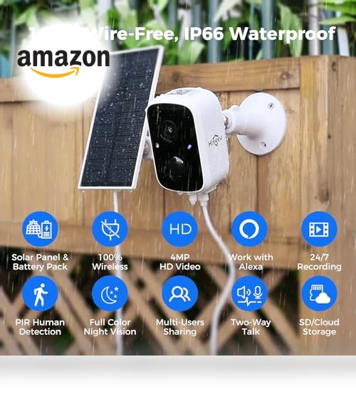 Solar Security Cameras Wireless Outdoor — Smart Home Security, Hiseeu