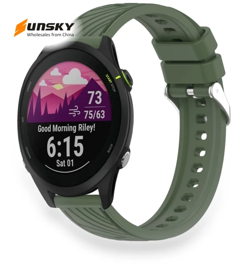 Stripe Texture Silicone Watch Band — Fitness Bands, Garmin