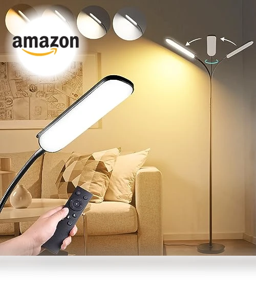 Super Bright LED Floor Lamp with Remote & Smart Plug Compatibility — Lighting, marctronic