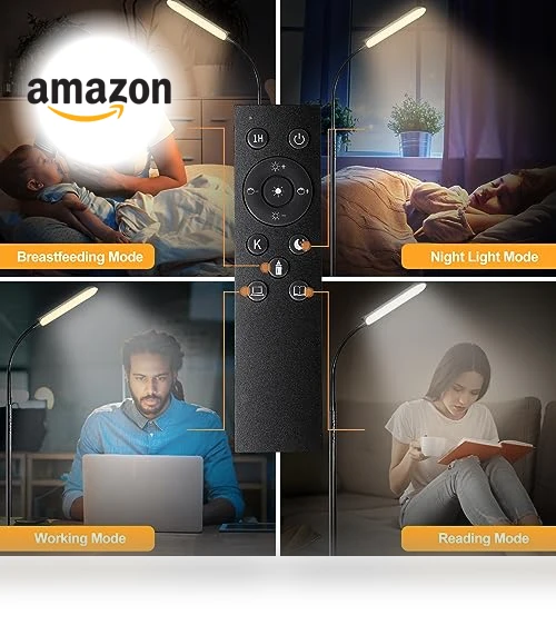 Super Bright LED Floor Lamp with Remote & Smart Plug Compatibility — Lighting, marctronic