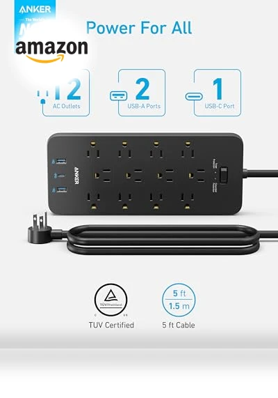 Surge Protector Power Strip — Power Solutions & Surge Protection, Anker