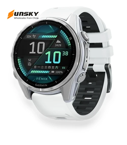Two Color Screw Buckle Quick Release Silicone Watch Band — Watch Accessories, Garmin