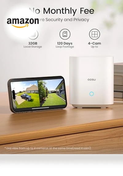 Wireless Outdoor Home Security Camera System — Smart Home Security, AOSU