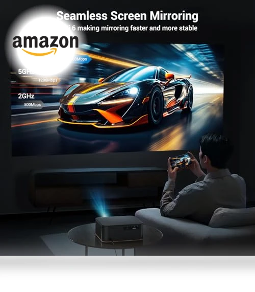 4K Home Theater Projector with WiFi 6 and Bluetooth 5.2 — Home Theater Projectors, HAPPRUN