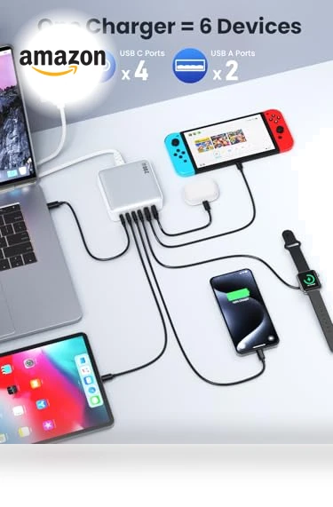6-in-1 USB C Charger Block Fast Charging Station — Chargers & Adapters, Dongguan Yuanhaoxun Technology Co., Ltd.