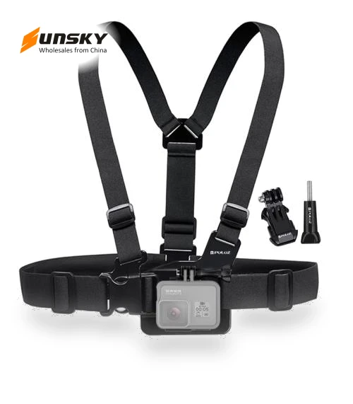 Adjustable Body Mount Belt Chest Strap with J Hook Mount & Long Screw for Action Cameras — Chest Camera Mounts, PULUZ