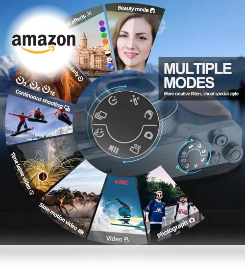 Digital Camera for Photography with 64MP & 5K Video — Compact Digital Cameras, G-Anica