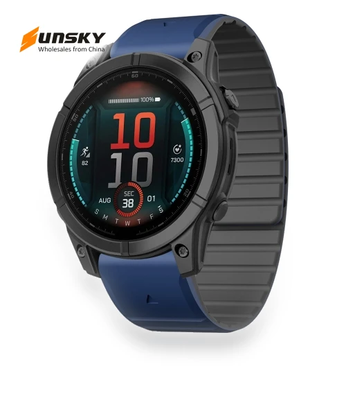 Dual Color Magnetic Quick Release Silicone Watch Band — Watch Accessories, Garmin