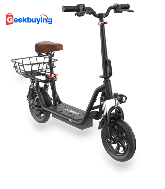 Electric Scooter with Seat & Rear Basket — Electric Self-Balancing Scooters, iScooter