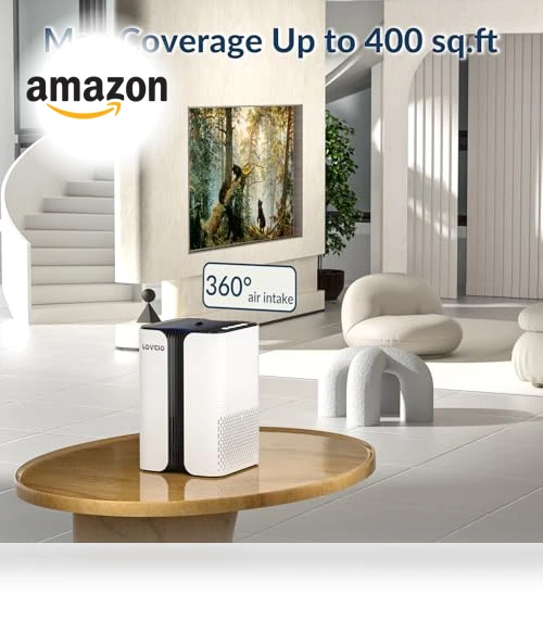 HEPA Air Purifier with Night Light and Aromatherapy — Activated Carbon Air Purifiers, Loytio
