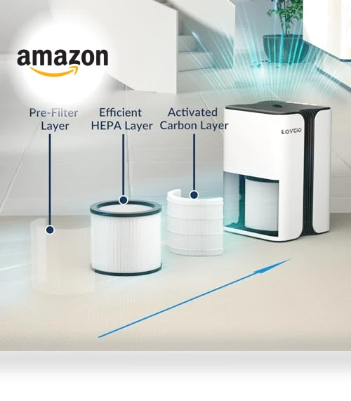 HEPA Air Purifier with Night Light and Aromatherapy — Activated Carbon Air Purifiers, Loytio