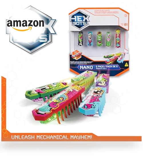 HEX BOTS Nano 5-Pack with Flash Nano — Construction Kits, Spin Master