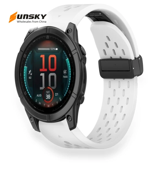 Hole Folding Buckle Silicone Watch Band — Fitness Bands, Garmin