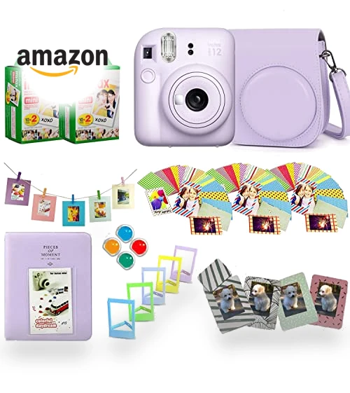 Instax Mini 12 Instant Camera + Pro Design Accessory Bundle — Instant, Fujifilm