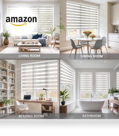 Motorized Zebra Blinds for Indoor Windows — Window Treatments, COOLWINDS