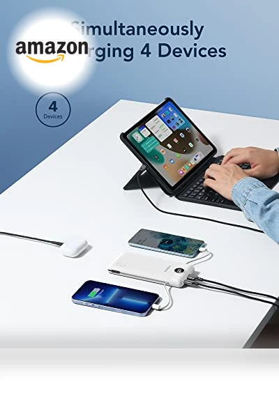 Portable Charger with Built-in Cables and Wall Plug — Charging Solutions, VEGER