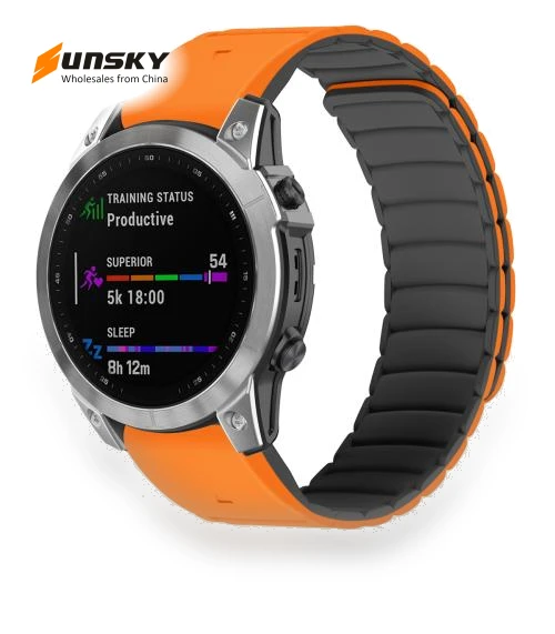 Quick Release Silicone Sport Magnetic Watch Band — Smartwatch Straps, Garmin