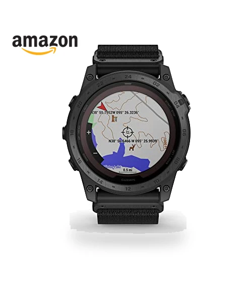 Rugged Tactical GPS Watch with Solar Charging — Smartwatches, Garmin